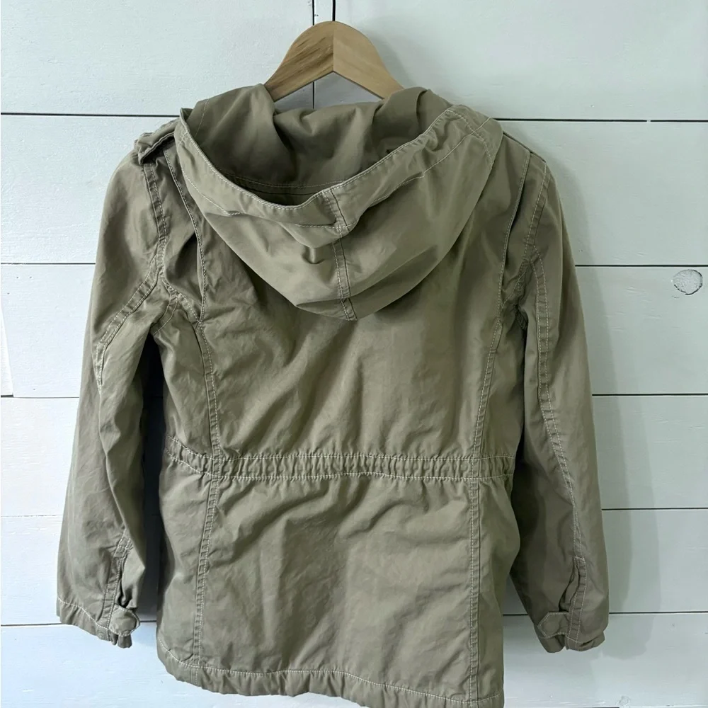 J. Crew Beige Hooded Jacket with Metal Accents